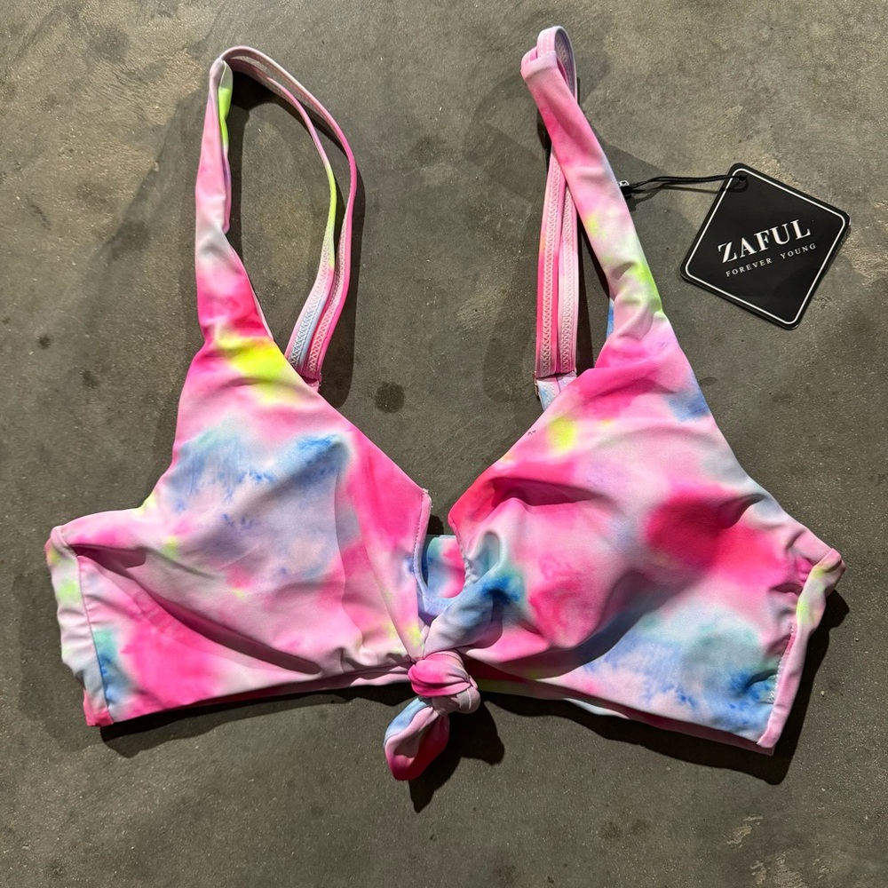 Zaful NWT Tie Dye Print Tank Style Bikini Top Women’s Size 8